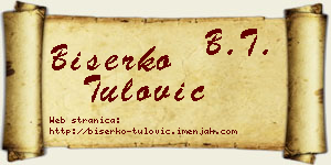 Biserko Tulović vizit kartica